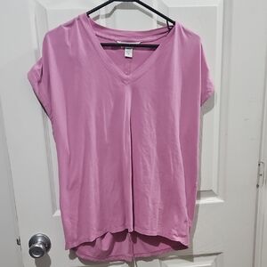 Athleta Soft Pink V-Neck Short Sleeve Tee Size Medium